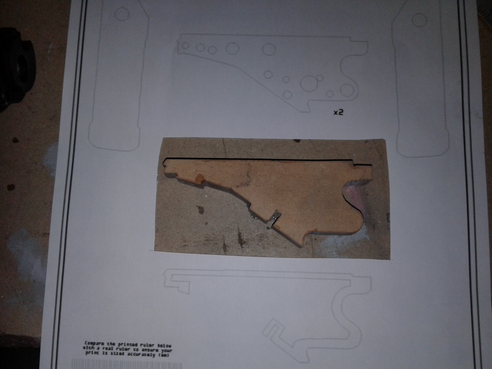 I decided to scratch build the Trigger Group and Grip housing all together. Starting with 12mm MDF inner.