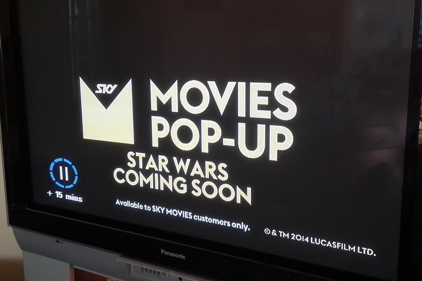 Sky TV - Star Wars pop up channel advert