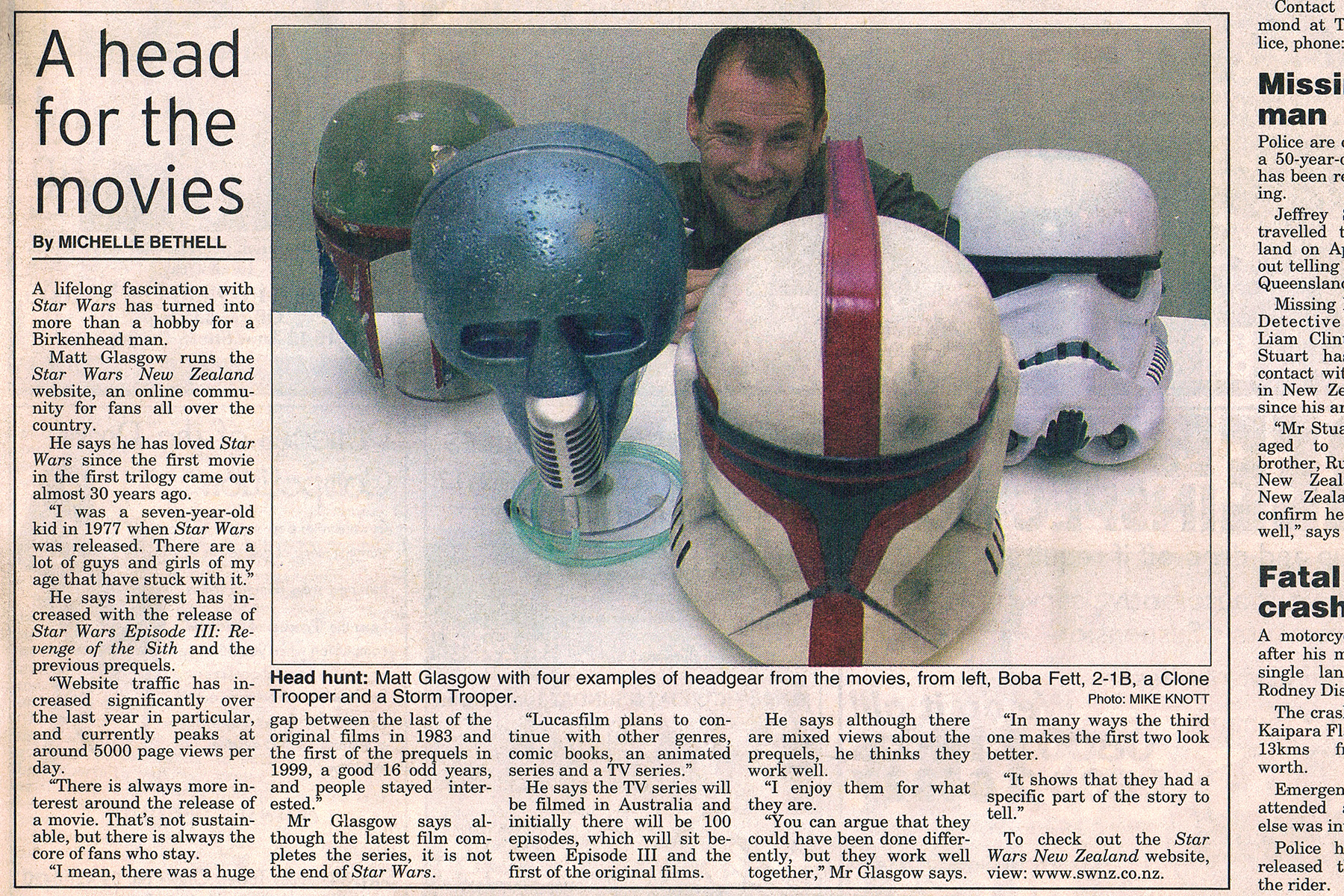 SWNZ In The North Shore Times SWNZ Star Wars New Zealand