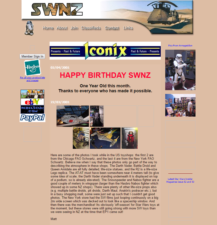 Original article, SWNZ website, 2001