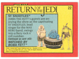 Allen's and Regina NZ Return of the Jedi Trading Card