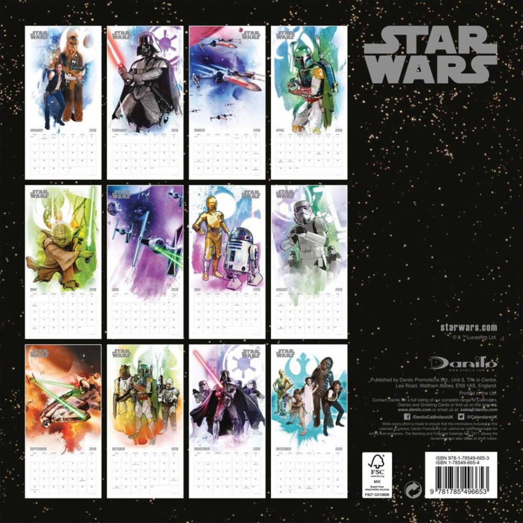 Star Wars 2019 Calendars