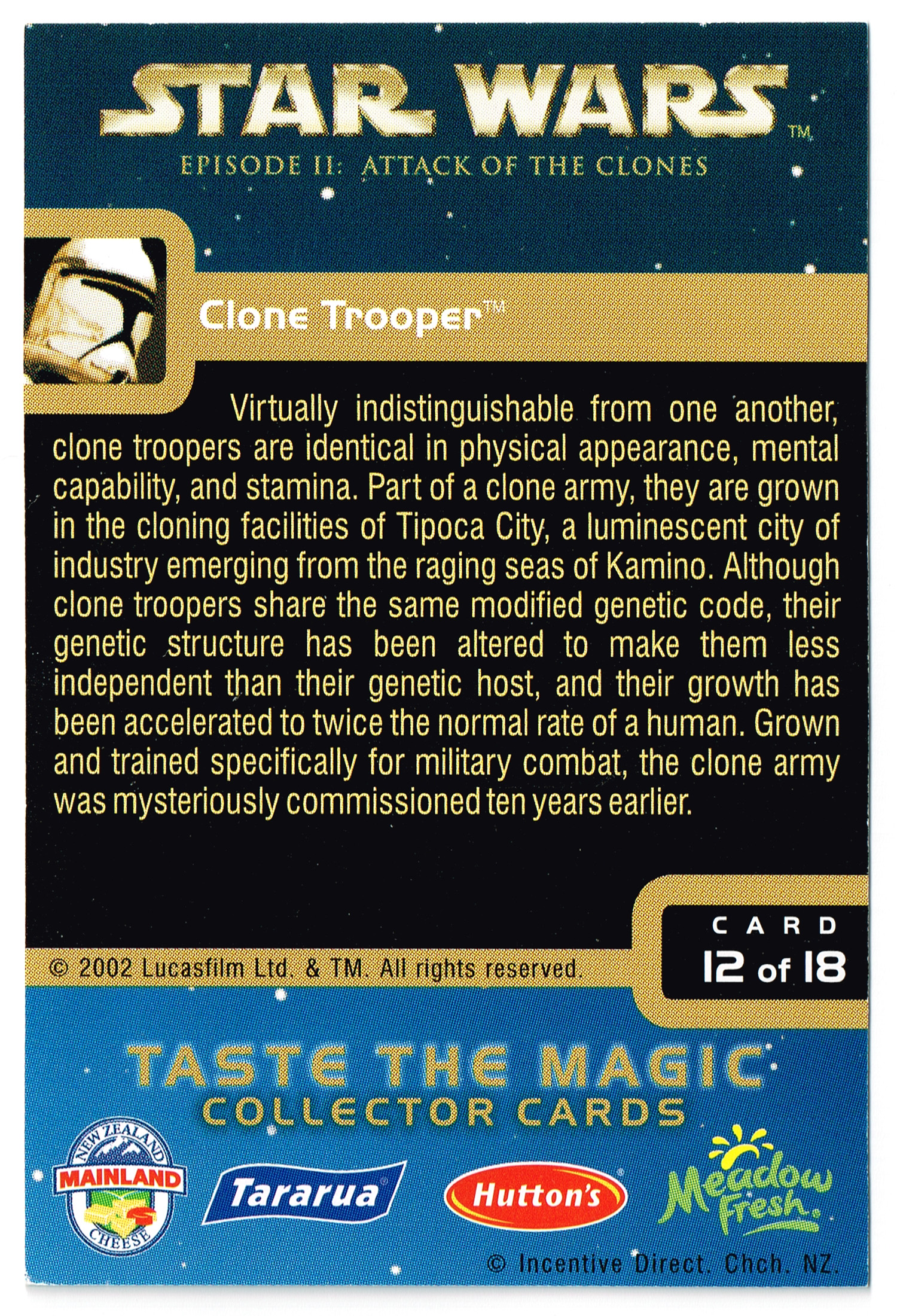 "Taste the Magic" Collector Card 12 - Clone Trooper