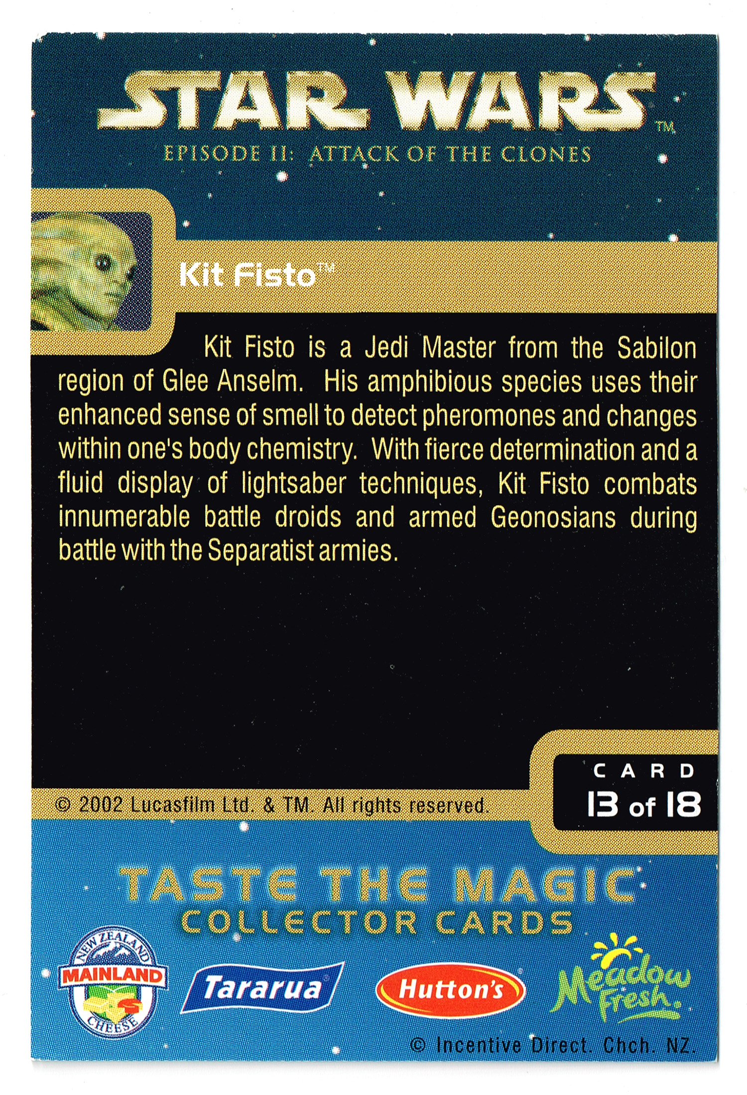 "Taste the Magic" Collector Card 13 - Kit Fisto