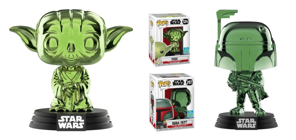 SDCC 2019 Exclusive Funko Pop! Vinyl Star Wars Figures - Yoda and Boba Fett