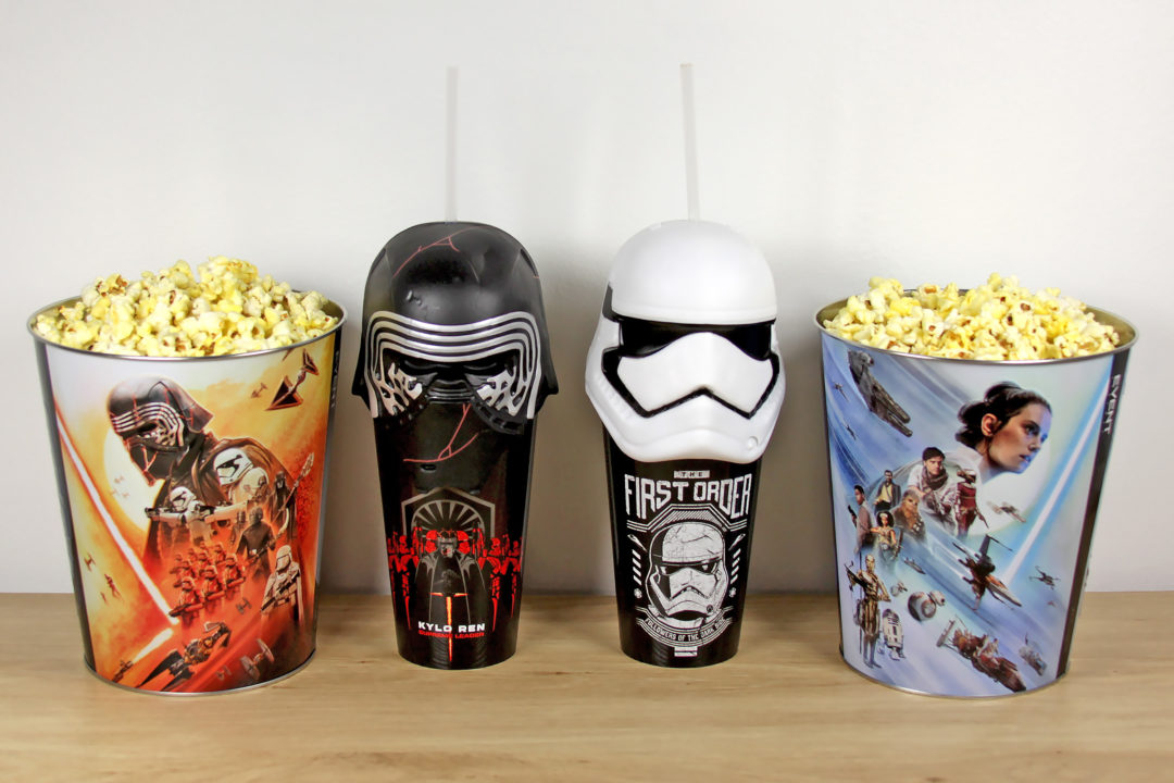 Kylo Ren and Stormtrooper Popcorn Buckets and Cups from Event Cinemas